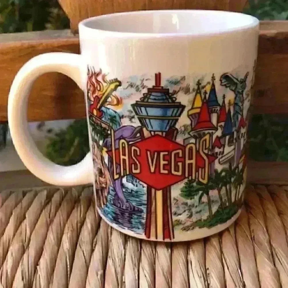 Vtg Las Vegas Suvenner Mug Personalized Tim 90s Zo